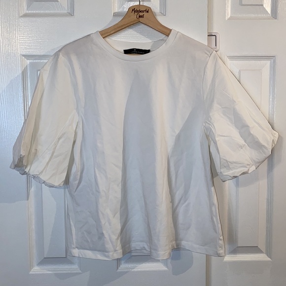 **Last One XS** White Puff Sleeve Crewneck Pomander Place - Picture 2 of 7